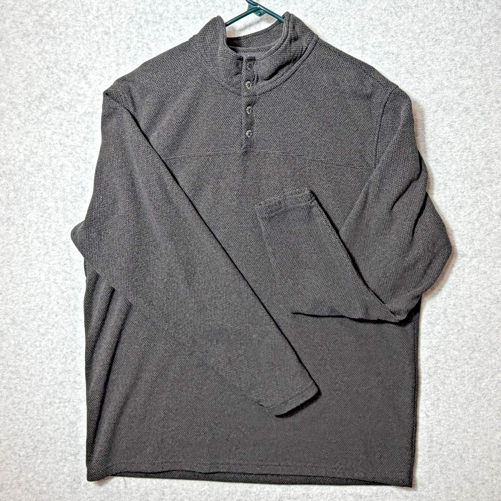 RedHead Brand Co Men's XLT Gray Textured Knit Snap Neck Pullover